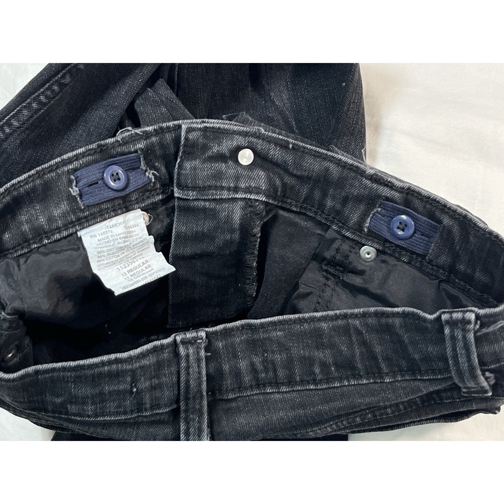 Wrangler Retro Slim Straight Black Cowboy Denim Jeans Boys 12R Adjustable Waist - Picture 8 of 11